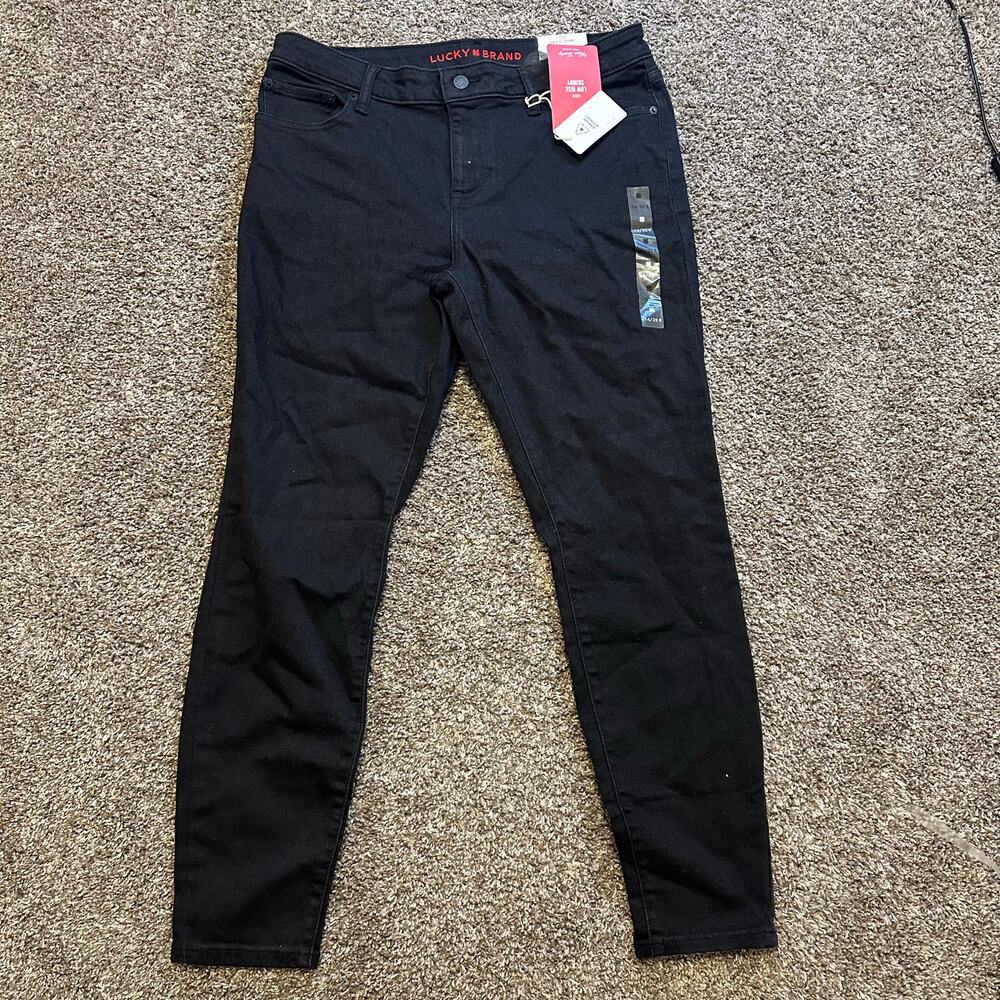 LUCKY BRAND Women's Low Rise Lizzie Skinny Size 14/32R In Clean Black - Picture 4 of 15